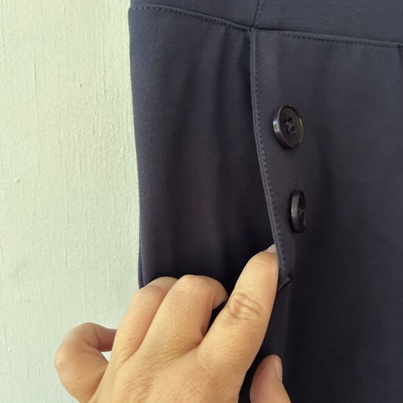 Betabrand Pull On Trousers Womens Large Long Pants Navy Pockets Stretch - Picture 4 of 8